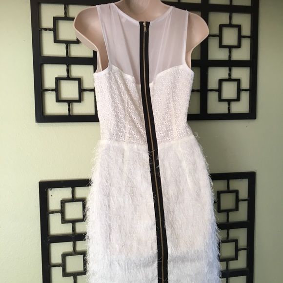 RACHEL Rachel Roy Fringed Dress Sz 4 White Special Occasion Cocktail Party Dress - Picture 4 of 10